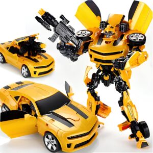 Robot samochód Auto Robót Żółty 2w1 42 cm transformująca się zabawka z dźwiękiem i światłem dla dzieci