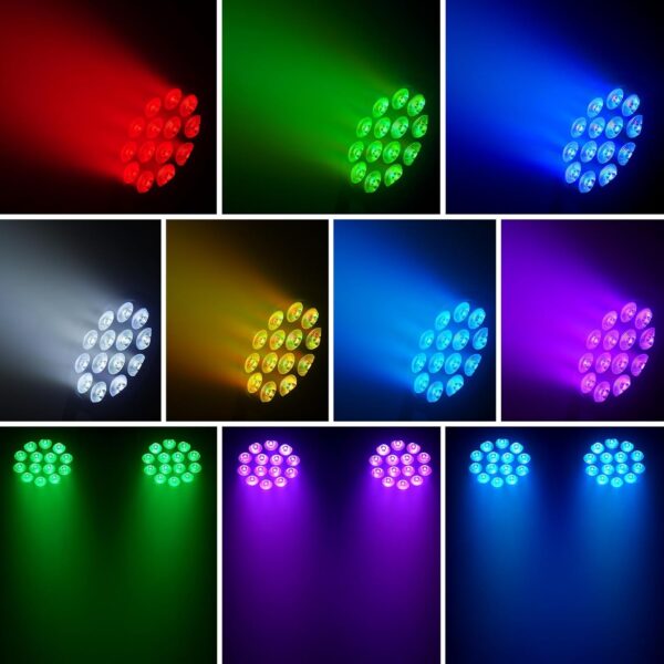 4 sztuki reflektorów HOLDLAMP LED, 14 diod RGBW, pilot zdalnego sterowania - obrazek 2
