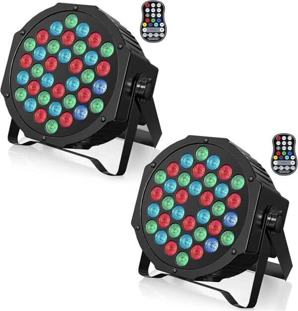 Reflektory LEDx2 ZonQoonz ZQ01104 36W z pilotem 7 trybów świecenia, zestaw