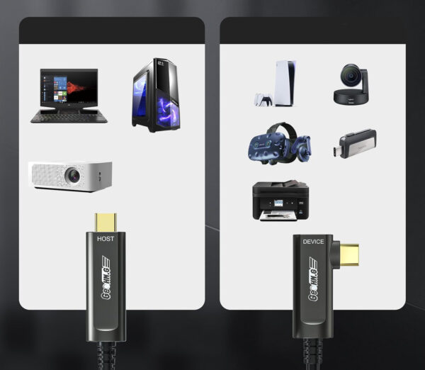 Kabel USB-C światłowodowy GeoHN.G 15m 90° 10Gb/s do VR AR Quest 2 - obrazek 2