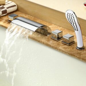 Zestaw 5 szt. baterii wodospadowych do wanny FAUCET, chrom, C05700