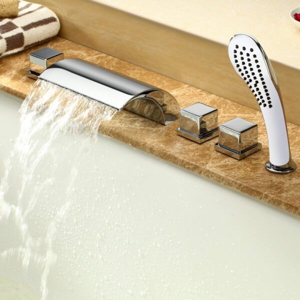 Zestaw 5 szt. baterii wodospadowych do wanny FAUCET, chrom, C05700