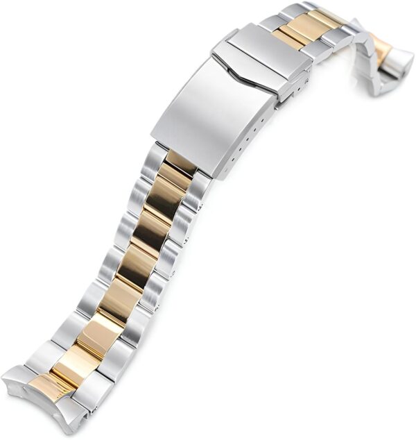 Pasek MiLTAT 22 mm złoty do zegarka Seiko SKX007 stal nierdzewna NIE ZESTAW - obrazek 3