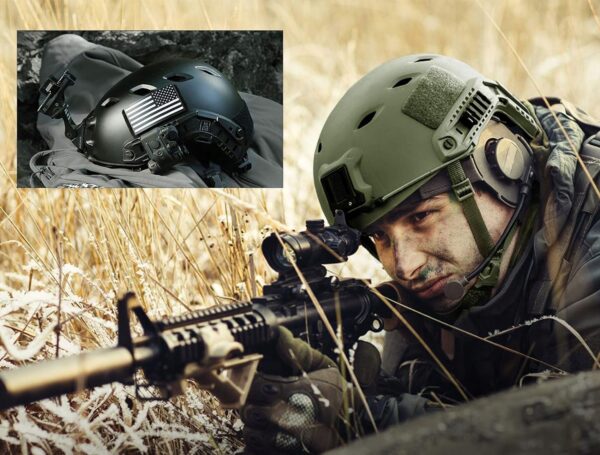 Hełm taktyczny LOOGU Fast BJ Airsoft, hełm bojowy do paintballa, zielony - obrazek 5