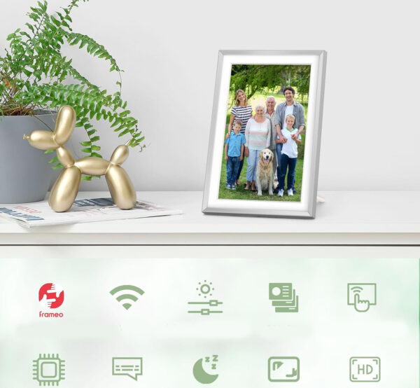 Ramka cyfrowa WiFi Apveelveer AVE-107 10.1" 32GB IPS, Frameo, srebrna - obrazek 4