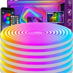 POWYSTAWOWY Taśma LED Neonowa LETIANPAI 18m, RGB, Synchronizacja Muzyki