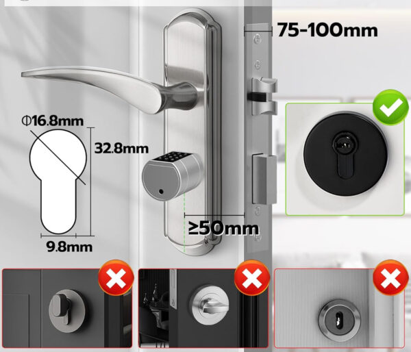 UŻYWANE Zamek drzwiowy z odciskiem palca kodem L111 RFID Bluetooth 50-100 mm - obrazek 5