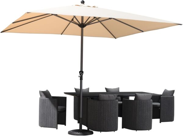 UŻYWANA PURPLE LEAF parasol aluminiowy 200x300 cm, z korbką, UV, beżowy - obrazek 2