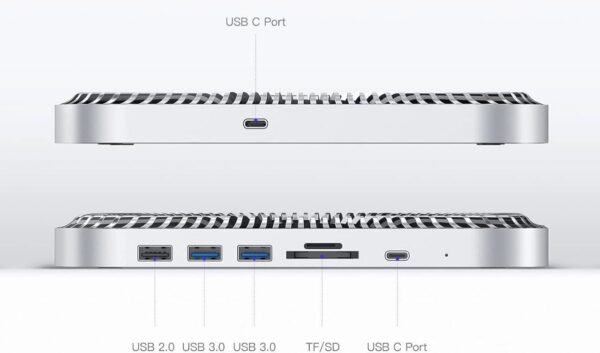 Hub USB-C z obudową dysku twardego dla Mac Mini M1 rozszerzenie portów i miejsce na dysk SSD, idealne dopasowanie do Mac Mini - obrazek 2