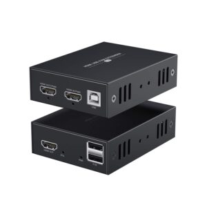 Przedłużacz PWAYTEK HDMI KVM USB zaawansowany extender sygnału do sterowania komputerem na odległość