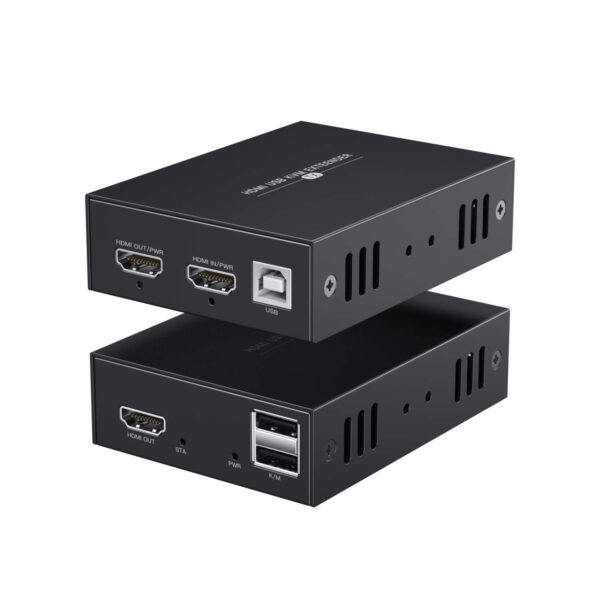 Przedłużacz PWAYTEK HDMI KVM USB zaawansowany extender sygnału do sterowania komputerem na odległość