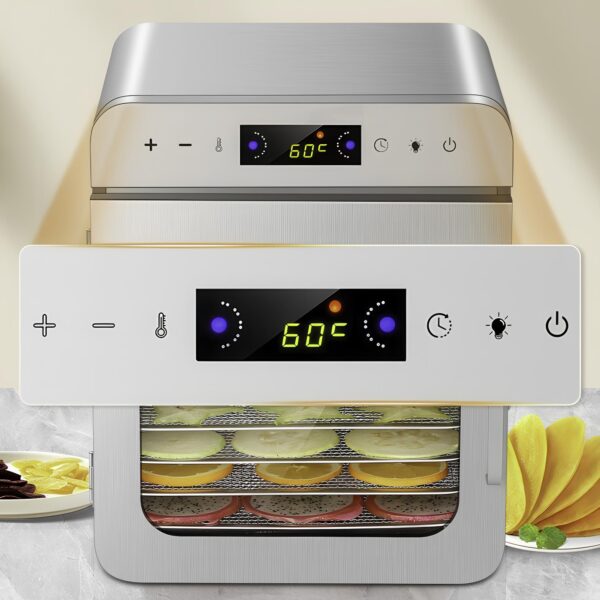 Dehydrator do suszenia owoców RESTEQ, 400 W, 10 półek, stal nierdzewna - obrazek 6