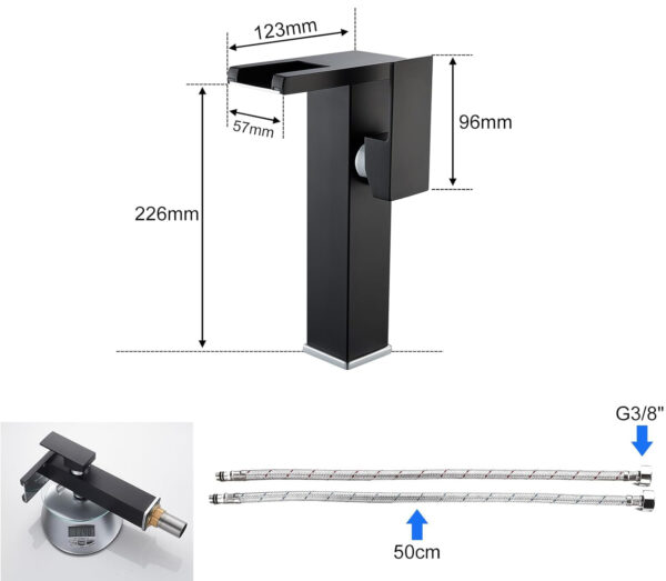 Bateria łazienkowa KEOKBON KOB6153BT wysoka wylewka 226 mm bez baterii - obrazek 8
