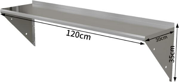 Półka ścienna DUNLICE DLS8030-HK ze stali nierdzewnej 120 x 30 cm, do 80 kg - obrazek 2