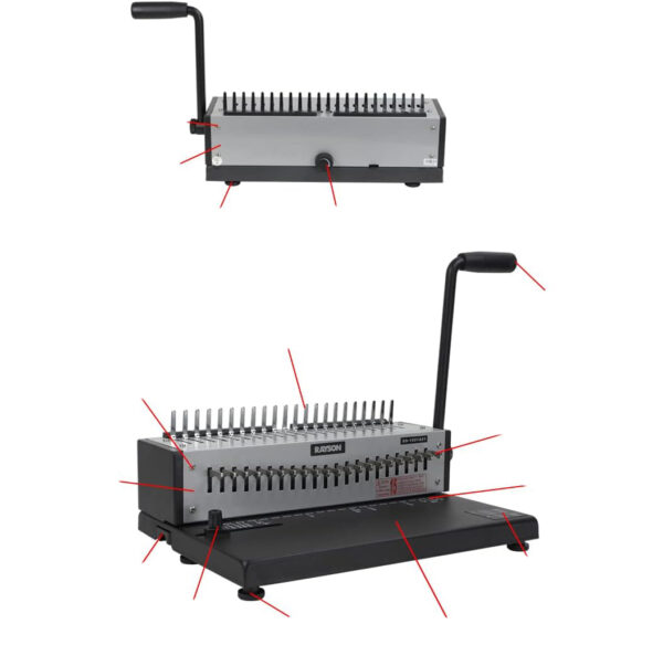 Bindownica RAYSON SD-1501A21 12 kartek 200 stron 21 pierścieni A4 - obrazek 4