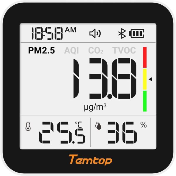Miernik powietrza Temtop M10+ 6w1 CO2 PM2.5 VOC BT temperatura wilgotność - obrazek 2
