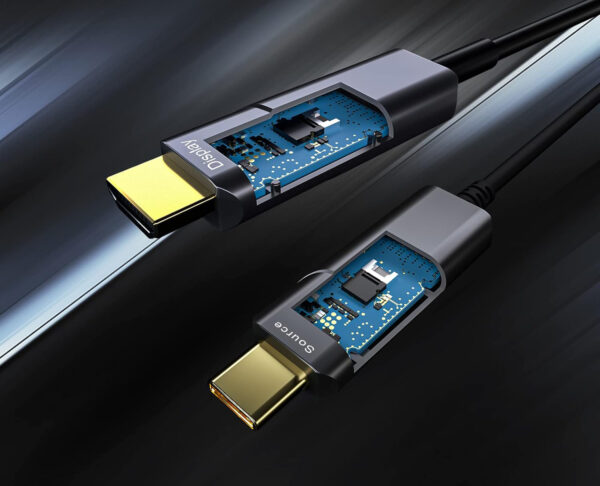 Światłowodowy kabel USB C-HDMI huaham 7,5 m 4K 60Hz do MacBook iPad Surface - obrazek 6