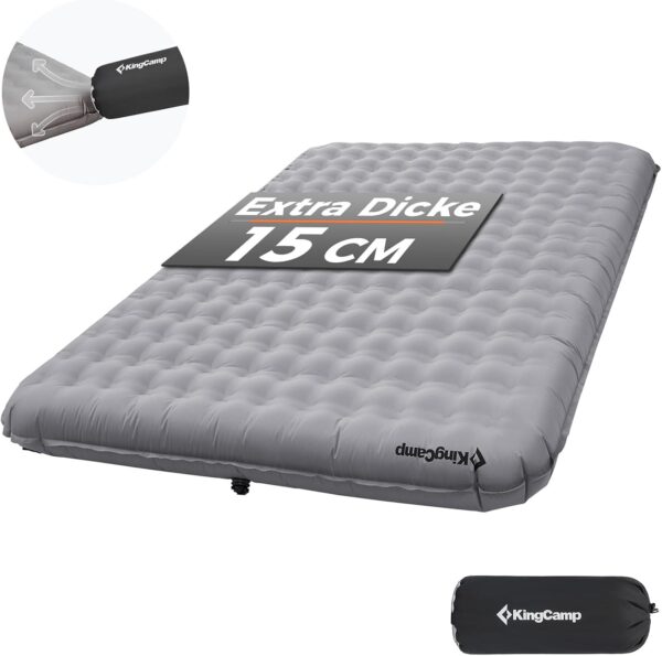 KingCamp Mata Sypialna Campingowa dla 2 Osób 201х141х15 cm