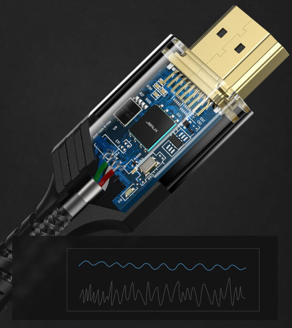 Kabel światłowodowy JSAUX HDMI 2.1 15 metrów szybki kabel HDMI do przesyłu obrazu 8K i dźwięku bez opóźnień na duże odległości - obrazek 5