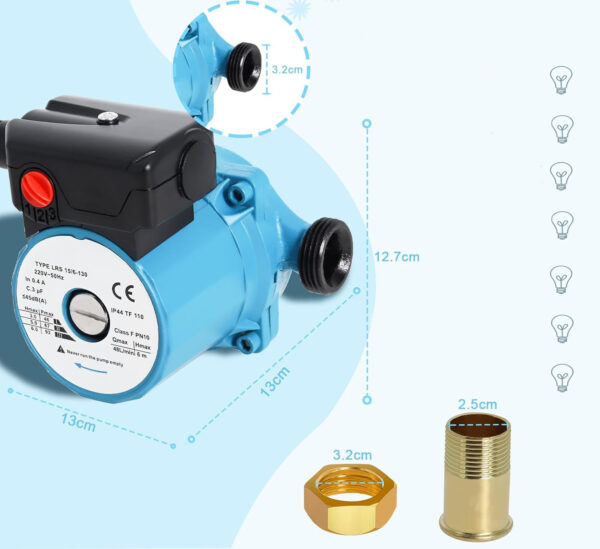Pompa obiegowa Gekufa LRS15/6-130, 220 V, 46/67/93 W, IP44 - obrazek 2