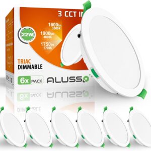 UŻYWANY Zestaw 6 wpuszczanych spotów LED ALUSSO 19-25W 3000-6500K