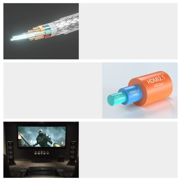 Kabel HDMI RUIPRO 8K 15m, 48Gbps, eARC, HDR, światłowodowy, TV, projektor - obrazek 2