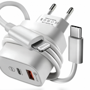 Ładowarka z kablem USB-C oraz Lightning 20W