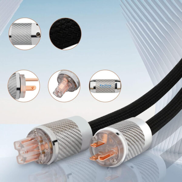 Kabel zasilający Preffair HiFi 10AWG, 1m, dla wzmacniacza, D503CF2R, 3.2MM2 - obrazek 4