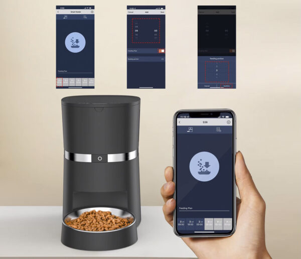 Podajnik automatyczny Smart Life 3.8L WiFi dwie miski głos dla zwierząt - obrazek 3