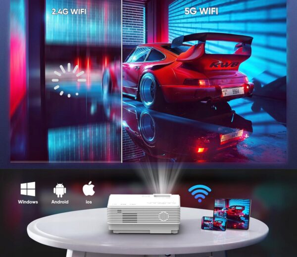 Miniprojektor AKATUO XR31 5G WiFi, Bluetooth, Full HD 1080p, 12000Lm - obrazek 6