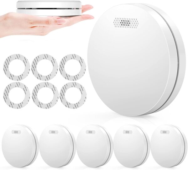 Zestaw 6 czujników dymu XINDUM alarm 85 dB funkcja wyciszenia
