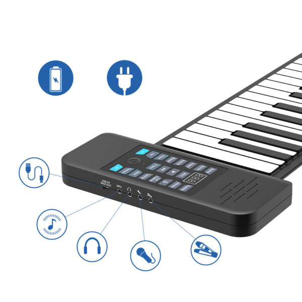 Składany Pianino Elektroniczne 88 Klawiszy, Bluetooth, dla Początkujących - obrazek 6