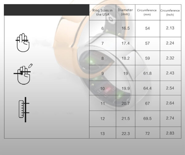 Smart pierścień fitness AMOVAN rozmiar 7 czarny tracker snu/pulsu/tlenu - obrazek 6