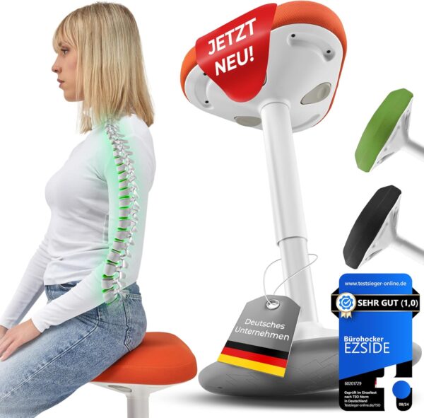 Fotel biurowy EZSIDE SMART-Sitting Ergonomiczny stołek regulowany do biura