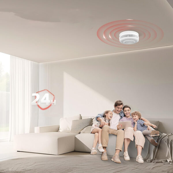 Czujnik dymu PHYSEN WLAN, opakowanie 6 sztuk bezprzewodowe czujniki z alarmem dymu i aplikacją, do ochrony domu i biura - obrazek 8