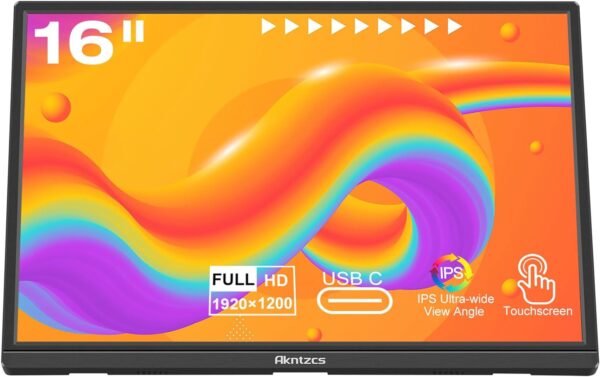 Przenośny monitor Akntzcs HD160 5V 3A 16'', FHD 1920 x 1200P, IPS