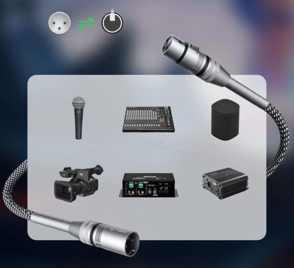 Kabel XLR mikrofonowy 3m 10 szt. FIBBR plecionka nylonowa męski-żeński - obrazek 7