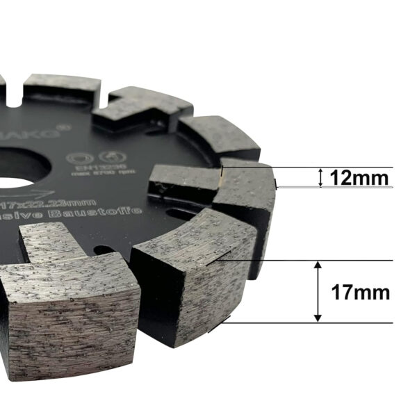 Frez diamentowy do betonu/asfaltu GVHAKG EN13236 120 mm trwały segment T długa żywotność - obrazek 6