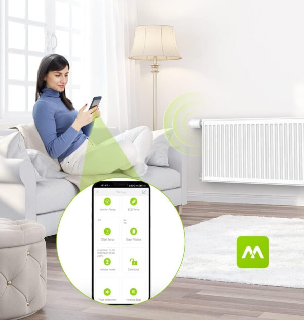 Termostat Maxcio TV02-BT WiFi do grzejnika Alexa Google sterownik temperatury zdalny smart home - obrazek 7