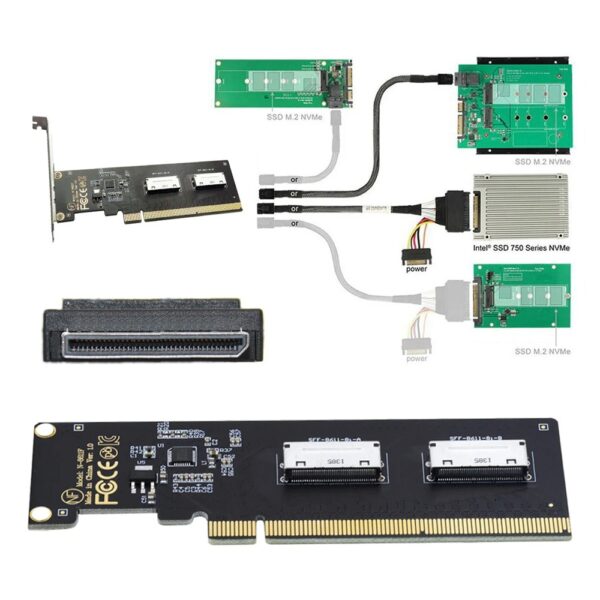 Dwuportowy adapter SFF-8612 Oculink SFF-8611 do kart graficznych PCI-Express - obrazek 2