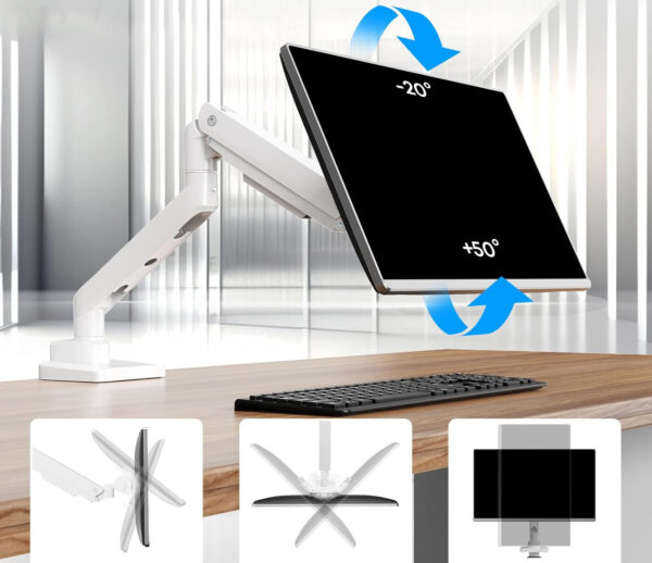 UŻYWANE Ramię do monitora 17-49" gazowa sprężyna uchył/obrót 2-20 kg LDT69-C012 - obrazek 5