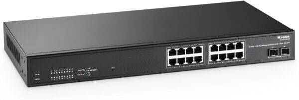 Zarządzalny switch MokerLink 16x2.5G 2x10G SFP VLAN IGMP bez wentylatora