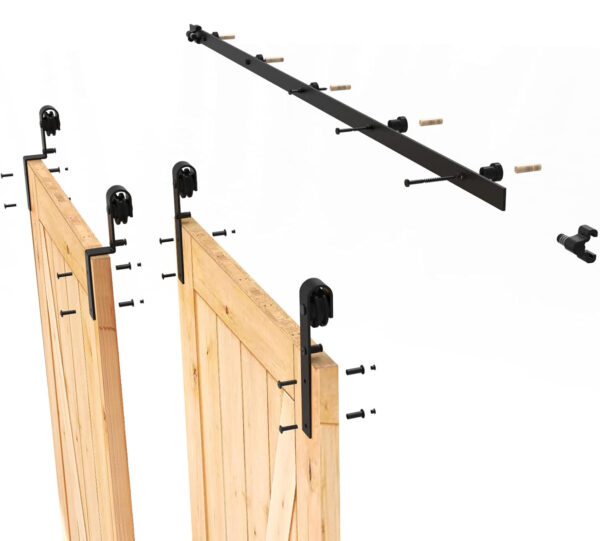 POWYSTAWOWA Okucia do drzwi przesuwnych 214 cm, zestaw do 2 drzwi 100 cm - obrazek 2