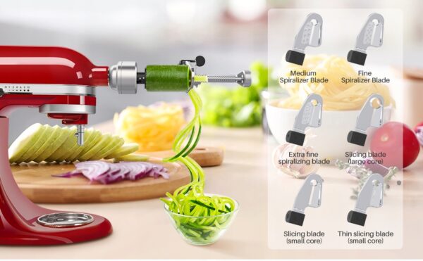 Spiralizer z 7 ostrzami kompatybilny z mikserem KitchenAid Bestand - obrazek 7