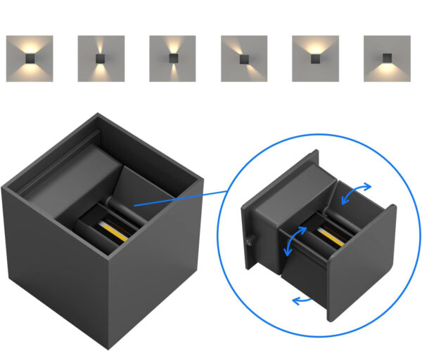 Ścienne Lampy LED K-Bright GW-A310 8PCS 12W 3000K Ciepła Biała - obrazek 3