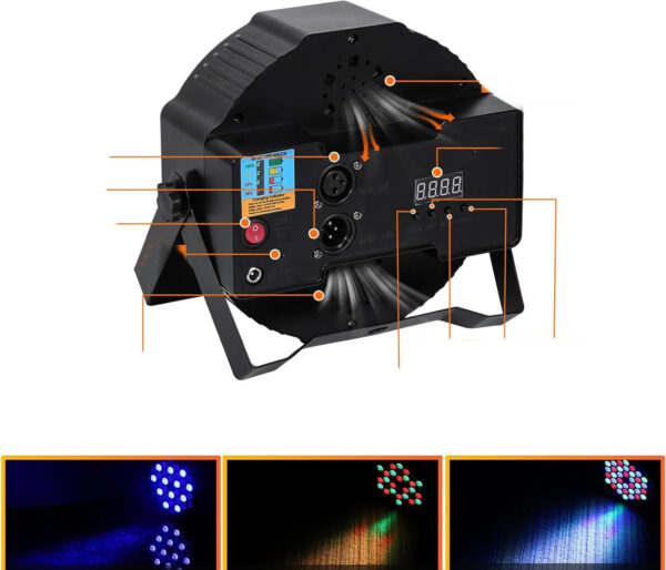 Reflektor LED RGB U`King 4 w 1 z pilotem - oświetlenie na imprezy i eventy - obrazek 4