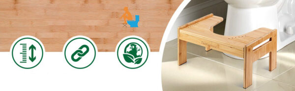 Podnóżek Squatty Potty Bois bambusowy do toalety naturalny styl 17/21cm - obrazek 5