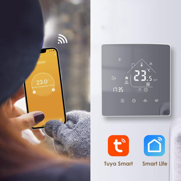 Termostat Beok Mirror TGR85WIFI-WPB, Wi-Fi, z Alexą, Google Assistant, 3A - obrazek 2