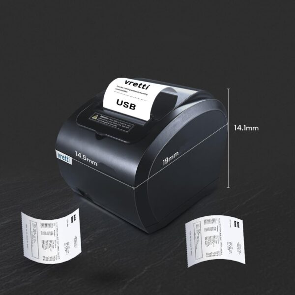 Drukarka paragonowa Vretti М817 80 mm 28 x 17 x 18 cm drukarka termiczna USB Bluetooth dla sklepów - obrazek 3