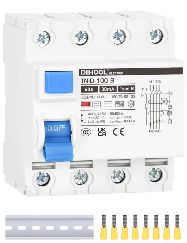 Przełącznik DIHOOL IEC/EN 62955 40A 30mA zabezpieczenie różnicowoprądowe do instalacji elektrycznych